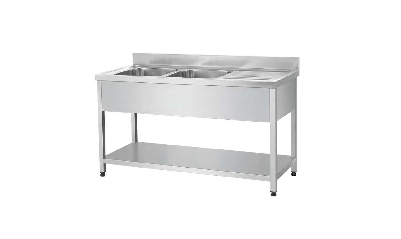 Double Bowl Sink With Drainboard