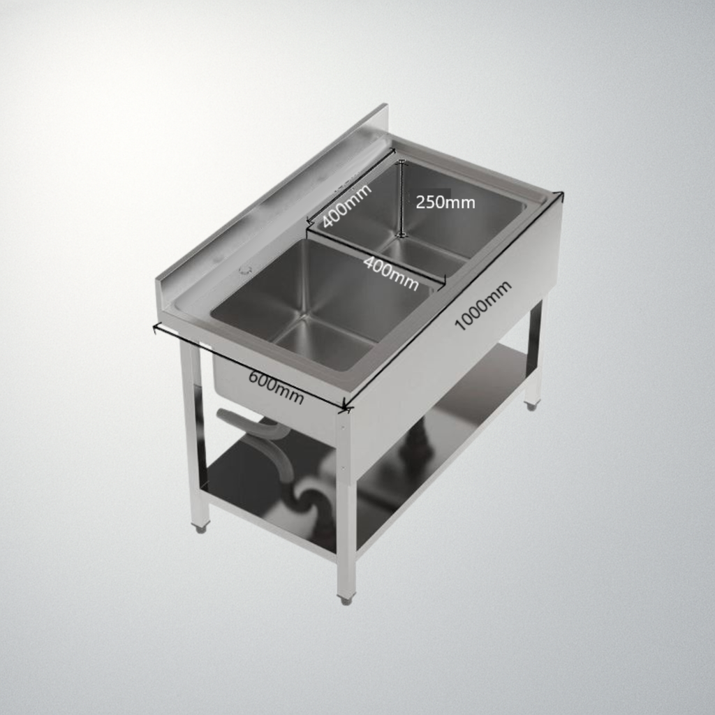 1 meter (1000mm) Double Bowl Sink