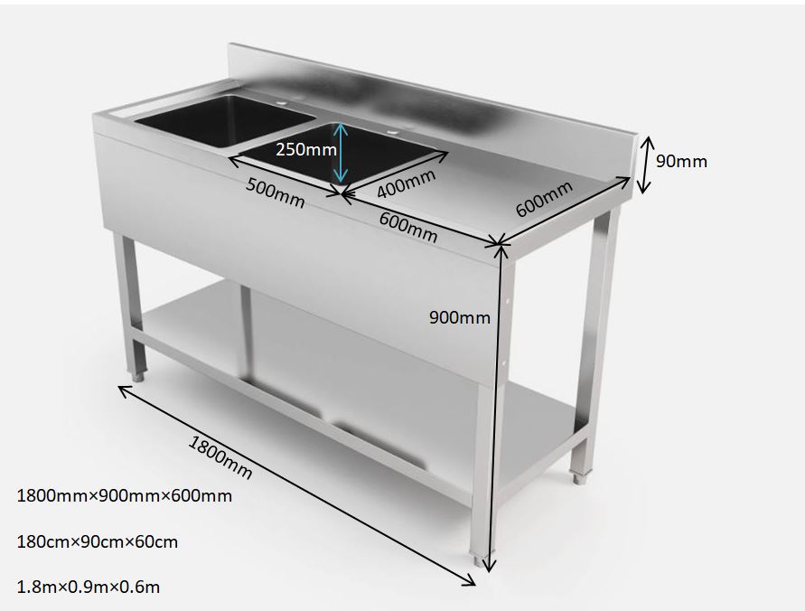 1.8 meter (1800mm) double Bowl Sink