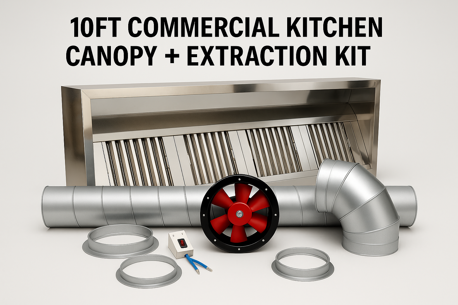 Commercial Kitchen Canopy- 10ft (2950mm)