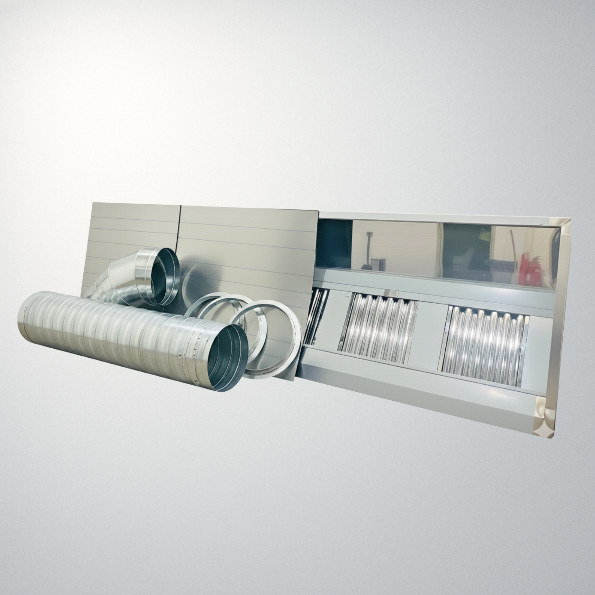 15ft (4500mm) Stainless Steel Canopy with Extraction Kit