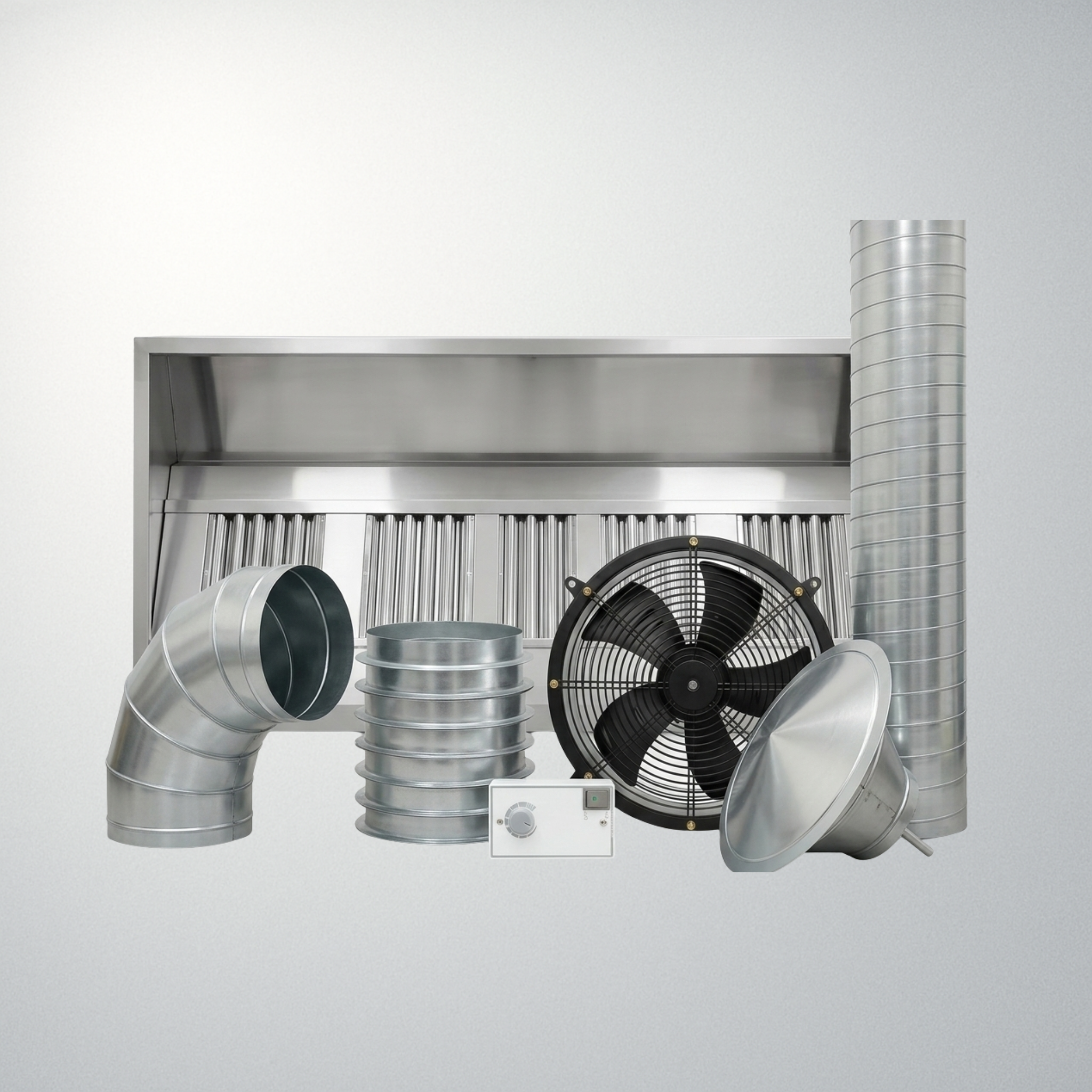 4 meter (4000mm) Stainless Steel Canopy with Extraction Kit