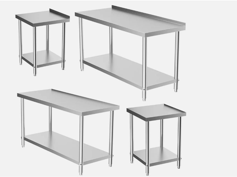 Professional Stainless Steel Work Tables with Upstand