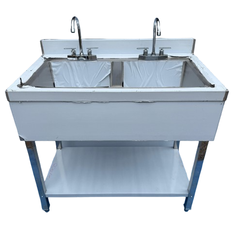 1m Commercial Stainless Steel Double Bowl Sink / Heavy Duty Catering Unit