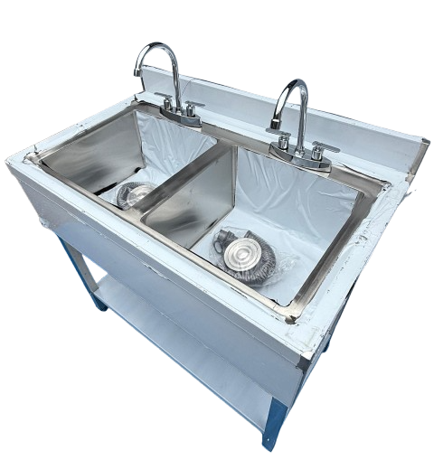 1m Commercial Stainless Steel Double Bowl Sink / Heavy Duty Catering Unit