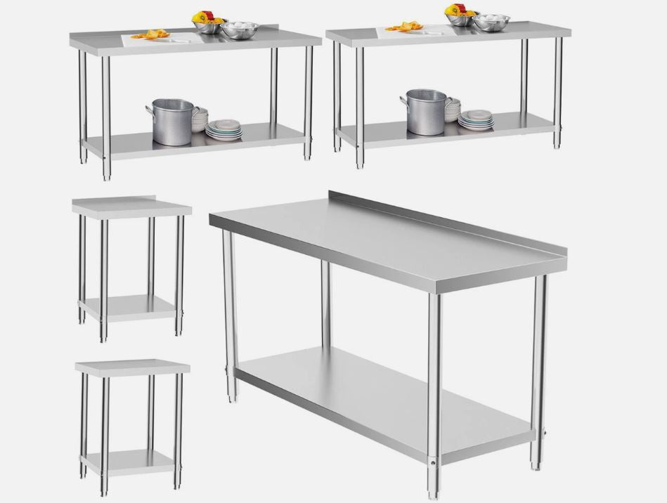 Professional Stainless Steel Work Tables with Upstand