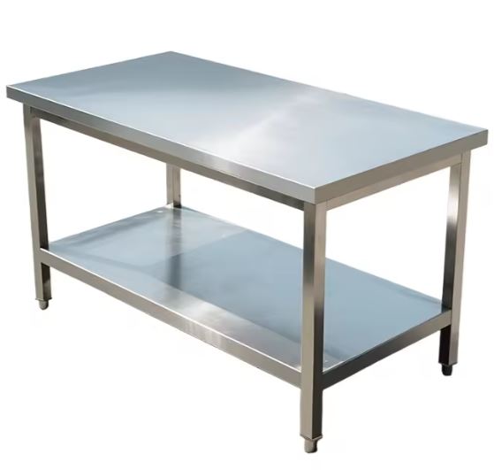 Tables de travail professionnelles en acier inoxydable sans dosseret