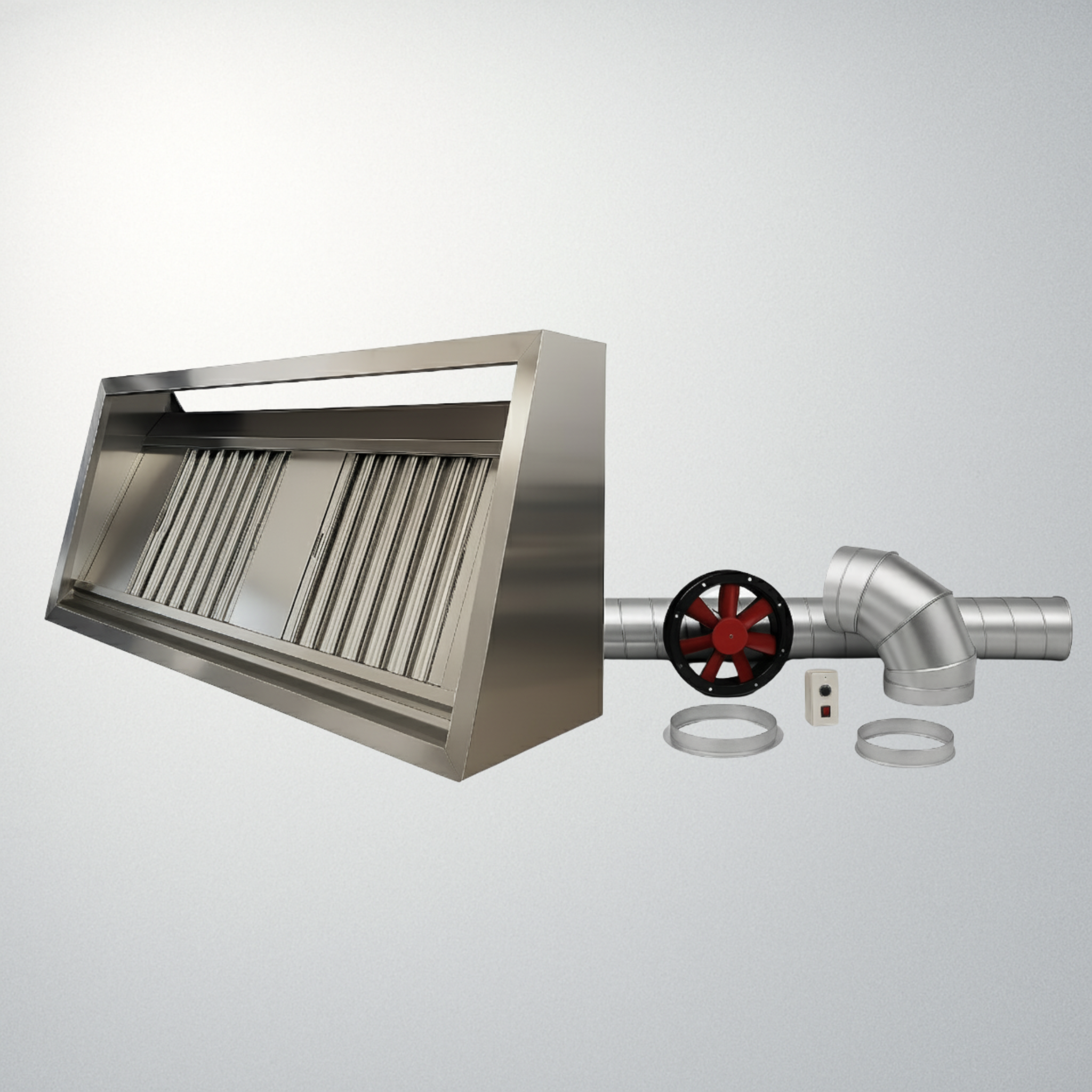 6ft (1800mm) Stainless Steel Canopy with Extraction Kit