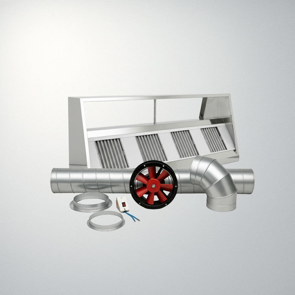 9ft (2700mm) Stainless Steel Canopy with Extraction Kit