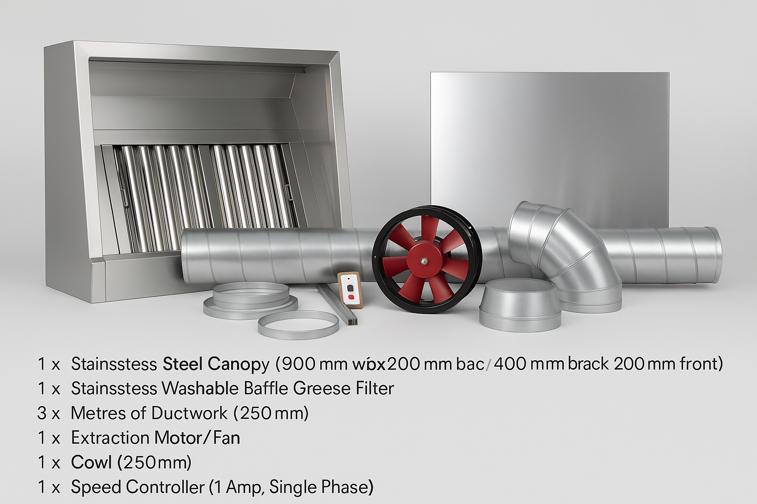 Commercial Kitchen Canopy 4ft (1200mm)