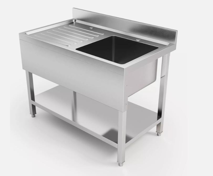Comvent 1m Commercial Stainless Steel Sink – Single Bowl with Left-Hand Drainer
