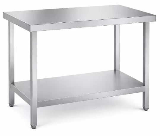 Tables de travail professionnelles en acier inoxydable sans dosseret