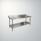 Tables de travail professionnelles en acier inoxydable avec crédence