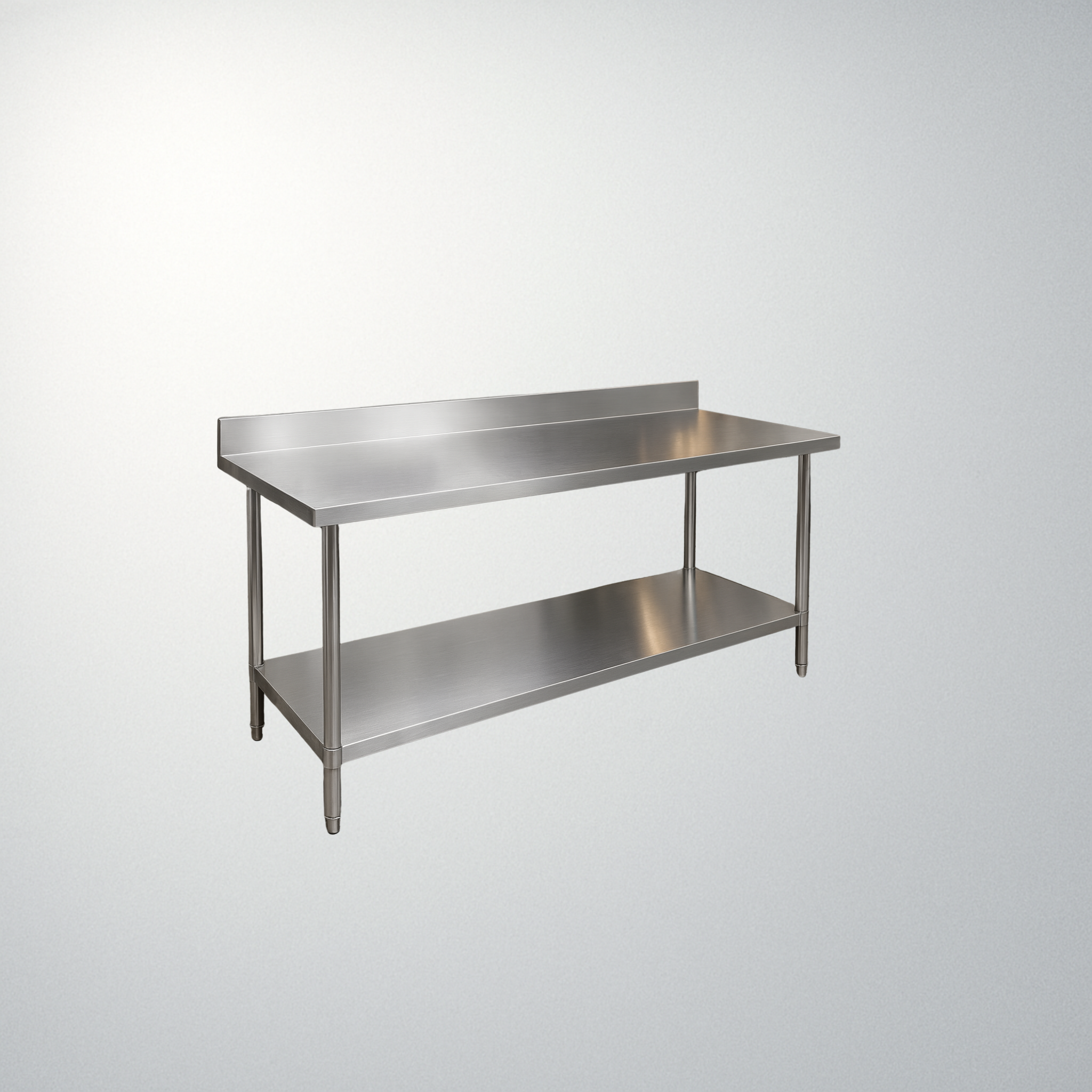 Tables de travail professionnelles en acier inoxydable avec crédence