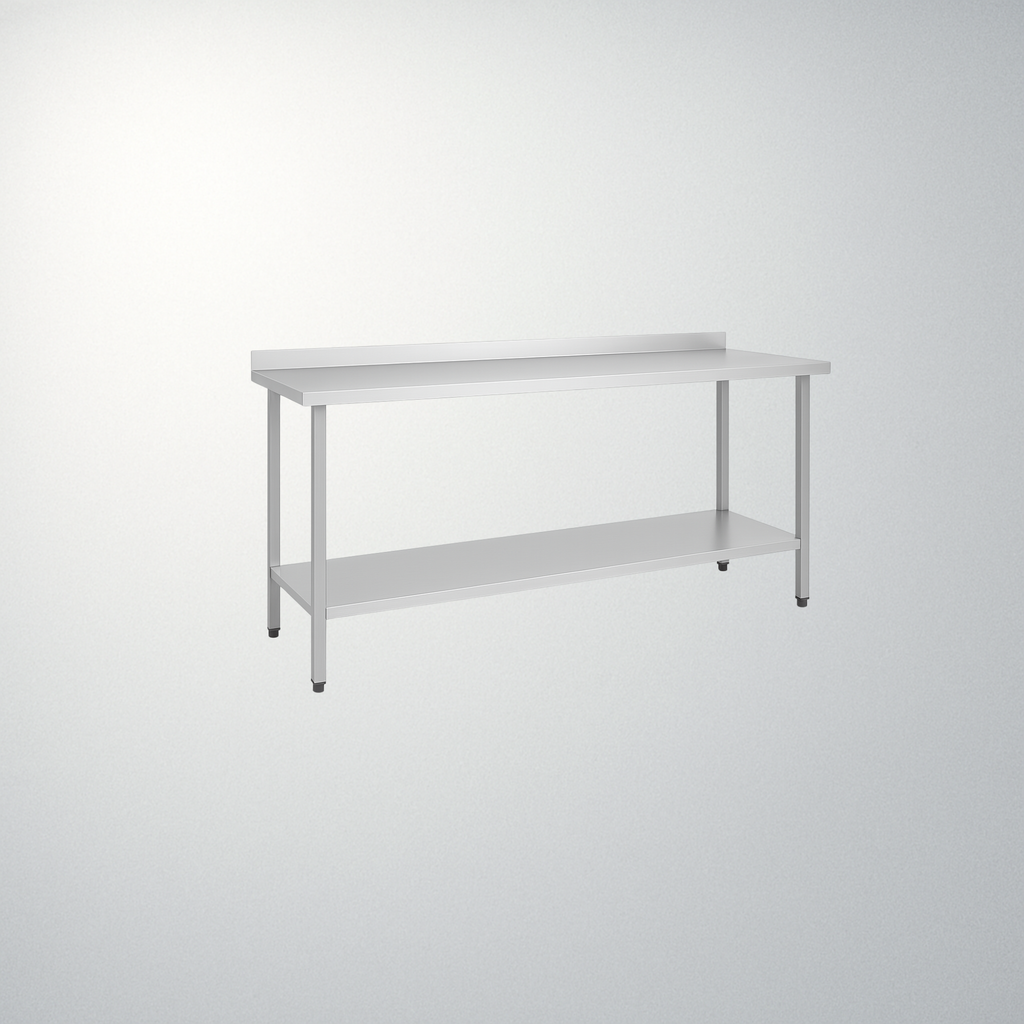 Tables de travail professionnelles en acier inoxydable avec crédence