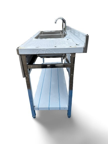 Comvent 1.5m Commercial Stainless Steel Double Bowl Sink – Right Hand Drainer