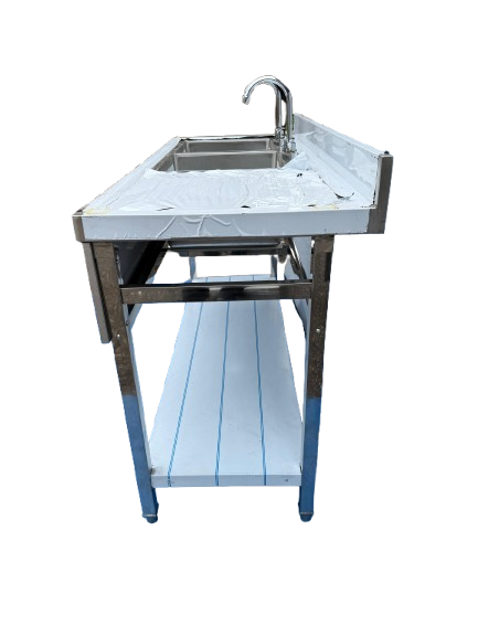 Comvent 1.5m Commercial Stainless Steel Double Bowl Sink – Right Hand Drainer