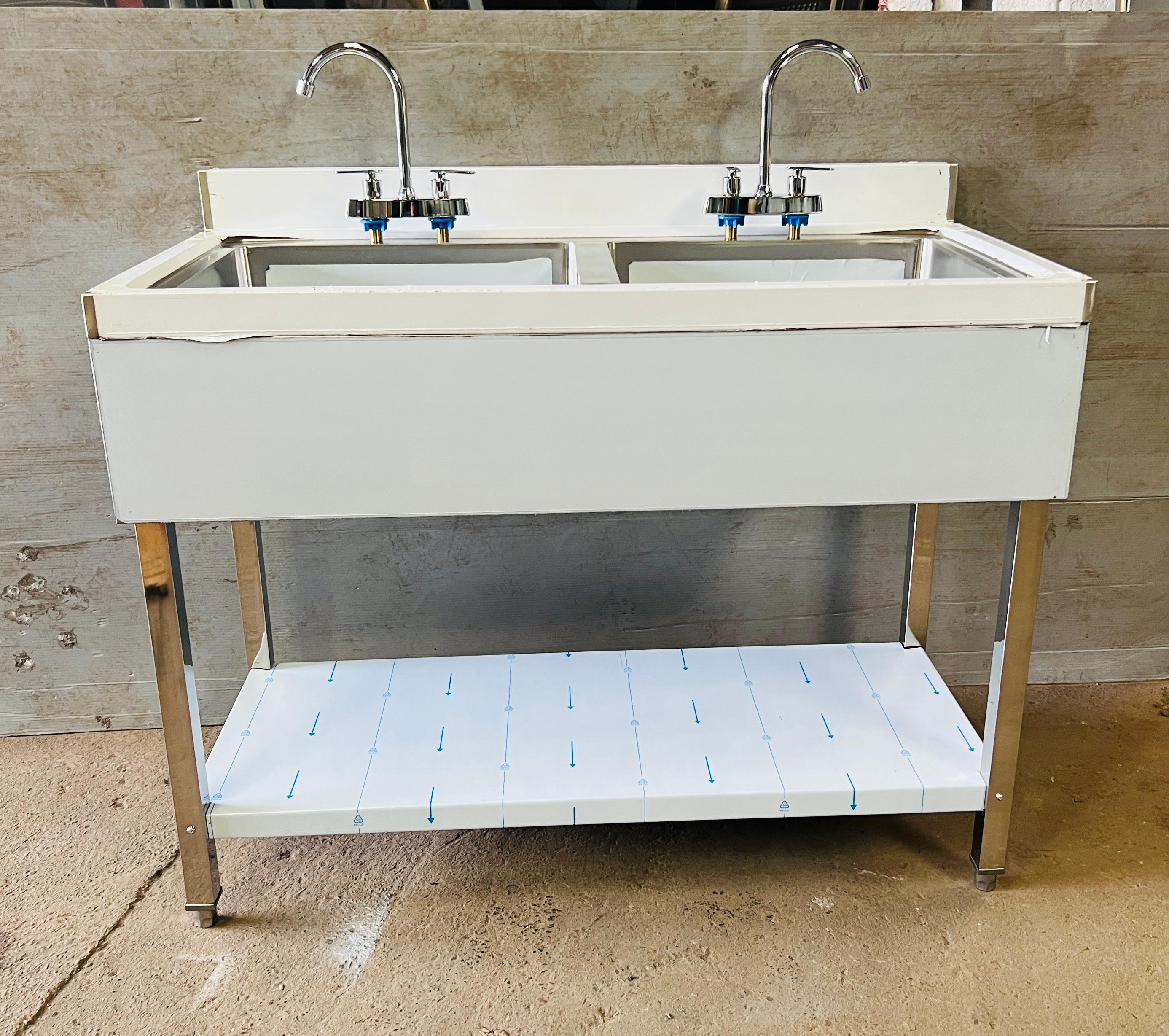 Comvent 1.2m Commercial Stainless Steel Sink – Double Bowl