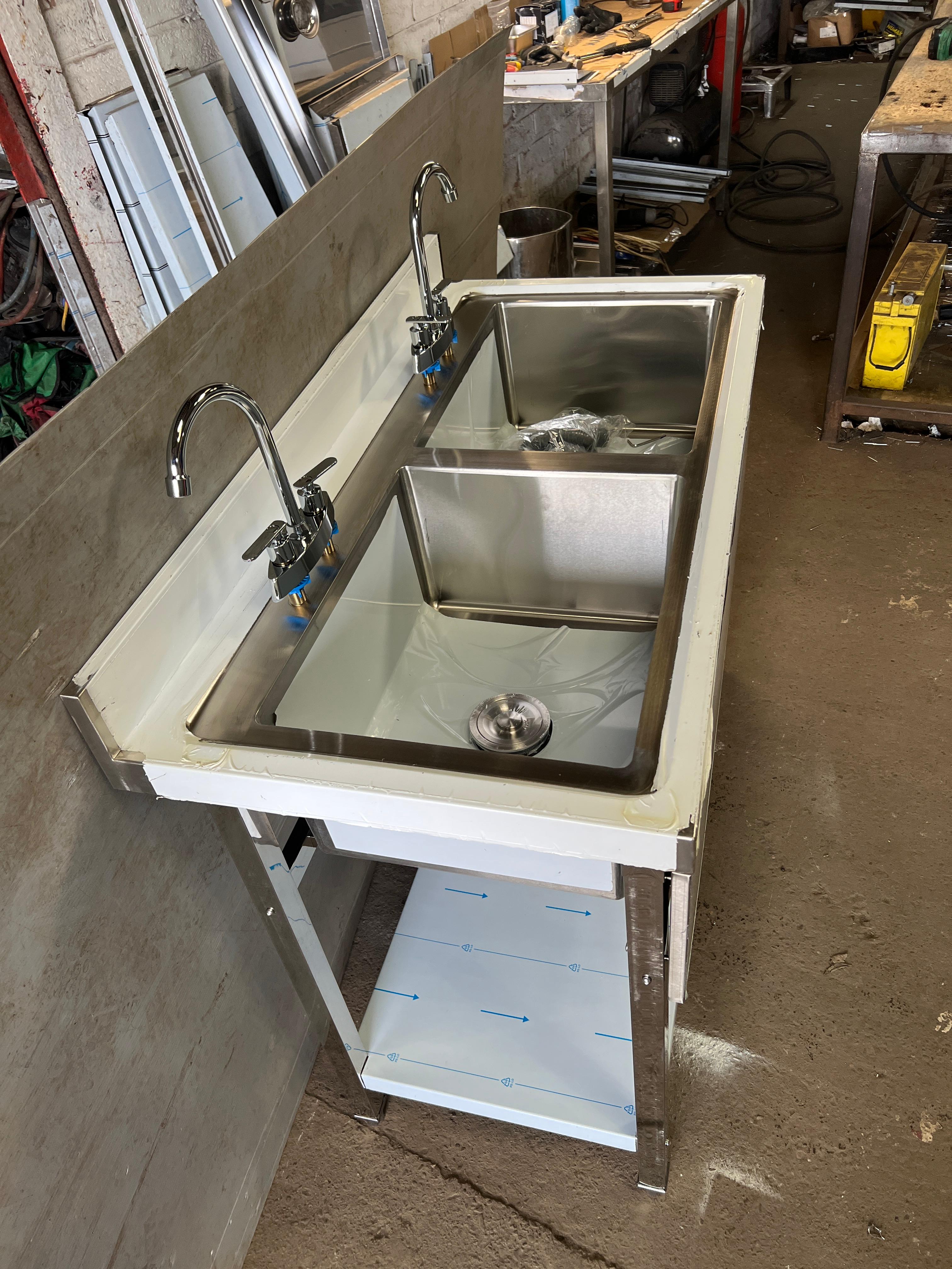 Comvent 1.2m Commercial Stainless Steel Sink – Double Bowl