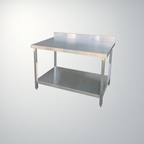 Tables de travail professionnelles en acier inoxydable avec crédence