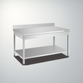 Tables de travail professionnelles en acier inoxydable avec crédence
