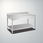 Tables de travail professionnelles en acier inoxydable avec crédence