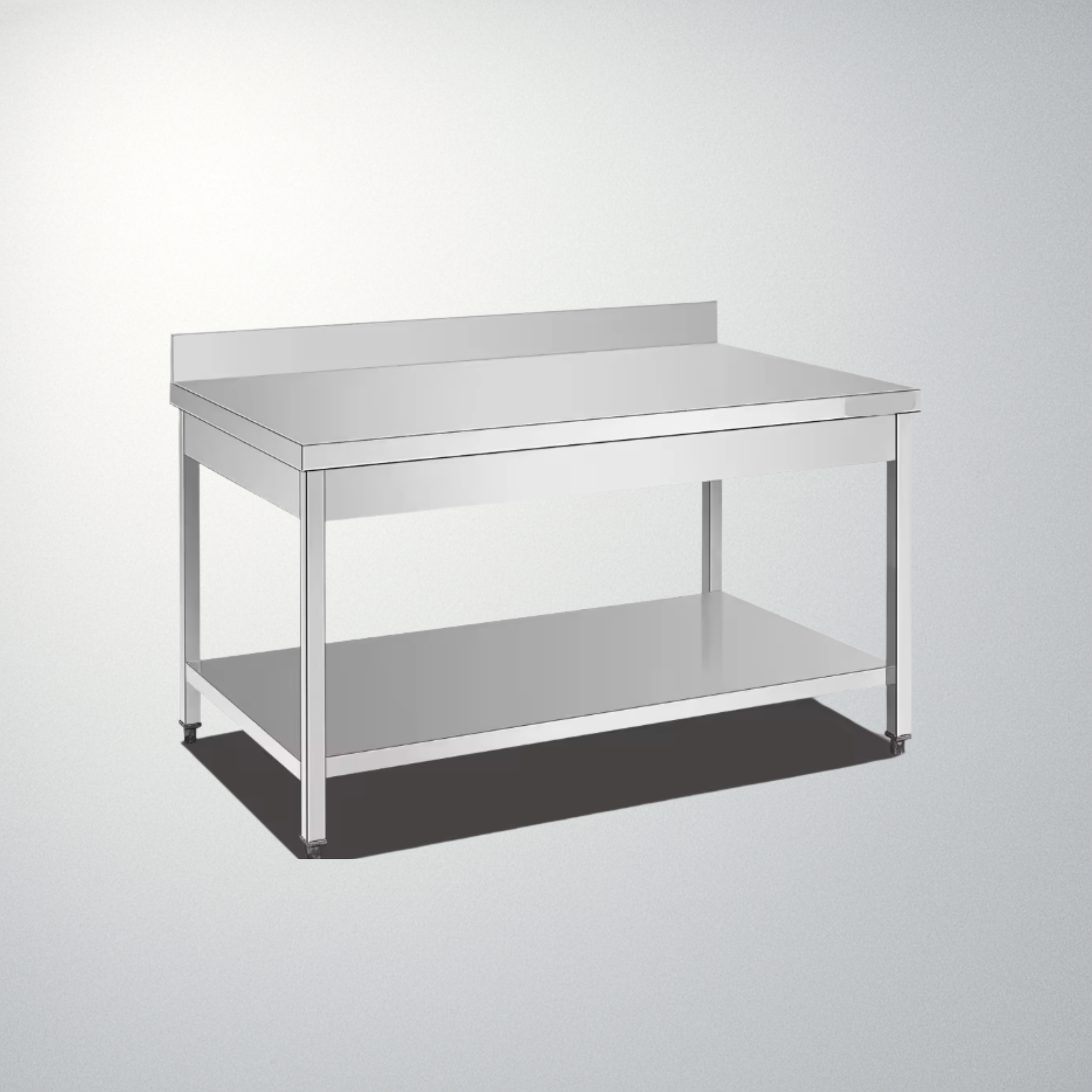 Tables de travail professionnelles en acier inoxydable avec crédence