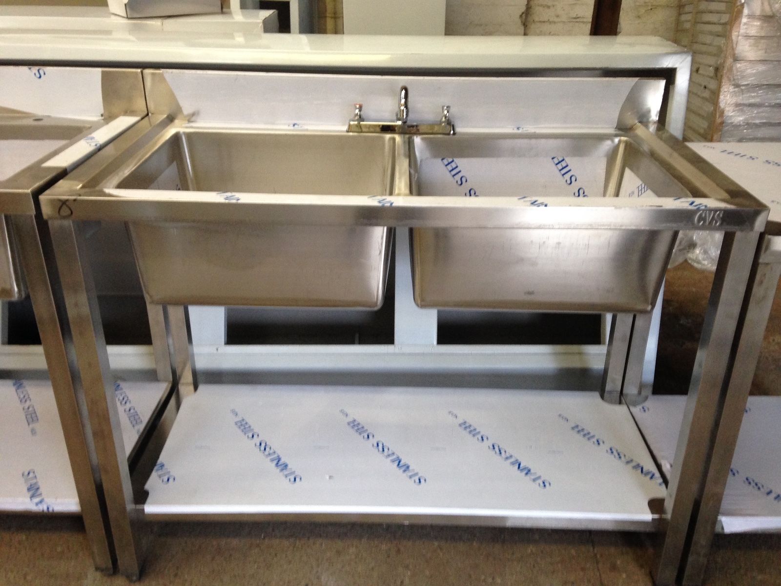 commercial kitchen double sink